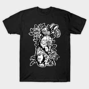 bunny in the rose bushes T-Shirt